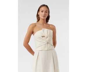 Festives Corsagen-Top mit Smok-Detail | comma x Füsun Lindner beige 46