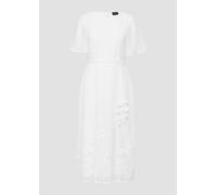 Festives Midikleid aus Chiffon mit floralen Applikationen 38 creme 2164613.0200.38