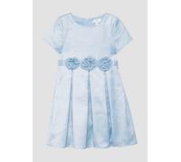 Festives Satinkleid mit Blumenapplikationen 134 blau 2161896.5327.134