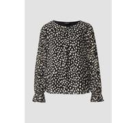 Festliche Bluse mit Plissee-Ärmeln 46 schwarz|creme 2173180.99A1.46