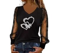 Festliche Blusen Damen Elegant Mit Glitzer Langarm Transparentes Oberteile Mesh-Damenblusen Elegantes Langarmshirt Silvester Outfit Festlich Bluse Tunika Rave Party Pailletten Top Langarmshirts