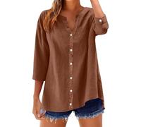 Festliche Damen Blusen Leinenbluse Blusentop Lässige Kurzarmbluse Bügelfreie Khaki Altrosa Jacke Boxy Strass Rose Apricot Weinrotes Volantärmeln Hängerchen Weiten Geblümte Sehr Reserved