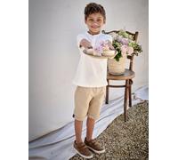 Festliche Jungen Shorts, Bundweite verstellbar beige Gr. 116 von vertbaudet