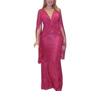 Festliche Kleider Für Damen A-Linien Curvy Langarm Glitzer Kleid Pailletten Kleid Maxi Elegant Festlich Glitzerkleid Paillettenkleid Große Größen Sexy Eng Lang Partykleid Winterkleid