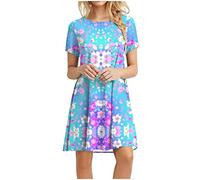 Festliche Kleider für Damen Geschenke für Frauen Boho Mini Kleider Floral Minikleid Sommer meine bestellungen anzeigen A-Linie Ärmellos Hohe Taille Knielang Swing Partykleid Bodycon Partykleid Mi