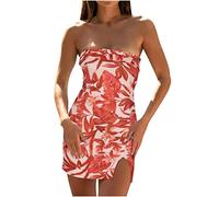 Festliche Kleider für Damen Geschenke für Frauen Boho Sommerkleid V-Ausschnitt Knopfle Kleid Strandkleid Ärmellos Bodycon Figurbetont Kleid Knielang Bleistiftkleid Sexy Elegant Kleid Boho Strandk