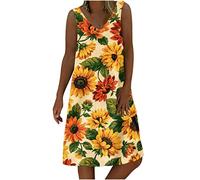 Festliche Kleider für Damen Geschenke für Frauen Elegant Sommerkleid Ärmellos Blumen Maxi Lang Strandkleid Boho Strandkleider Mädchen Festlich Kleider Kurz meine bestellungen anzeigen Knielang Co