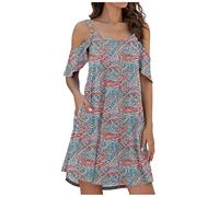 Festliche Kleider für Damen Geschenke für Frauen Knielang Elegant Sommerkleid Strandkleid mit Taschen meine bestellungen anzeigen Kleider Spitzenkleid Brautjungfernkleid für Hochzeit V-Ausschnit