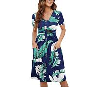 Festliche Kleider für Damen Geschenke für Frauen Spaghettiträger Rückenfreies Schulterfrei Kleider Tunika Blumen Elegant Swing Kleider Cocktailkleid Partykleid A-Linie Sexy V-Ausschnitt Maxiklei
