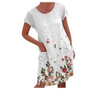Festliche Kleider für Damen Geschenke für Frauen Spitzen Partykleid V-Ausschnitt Kurzarm High Waist Sommer Beach Minikleid Blumenkleid Maxikleid meine bestellungen anzeigen Boho Sommerkleid V-Au