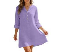festliche kleider für damen, Sommerkleid Damen Leicht - Boho Kleid Party Shirtkleid Casual Blusenkleid Luftig Wickelkleid Strandkleid Strand Cocktailkleid Partykleid Retro Hochzeit Freizeitkleid