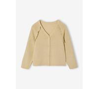 Festliche Mädchen Strickjacke beige golden Gr. 134 von vertbaudet