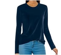 Festliche Oberteile Damen Silvester Outfit Elegant Samt Langarmshirt Winter Sweatshirt Rundhals Pullover Velvet Samtshirt Tunika Langarm Bluse Pulli Tops Slim Fit Shirt Black Friday Angebote 2024