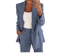 Festlicher Hosenanzug Damen Große Größen - Hosenanzüge Business Zweiteilig Einfrabig Elegant Arbeit-Anzug Revers Anzugjacke & Blazerhose Blouson Slimfit Blazer Sports Damenanzug