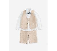 Festliches 4-teiliges Jungen-Set beige Gr. 140 von Vertbaudet