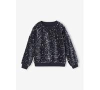 Festliches Mädchen Sweatshirt mit Pailletten, personalisierbar grau Gr. 86 von vertbaudet