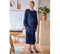 Festliches Umstandskleid mit Gürtel blau Gr. 44 von vertbaudet