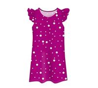 Festlicheskleid Lässig A Linien Kleider Sommer Midikleid Leicht Blumenkleid Modern Chiffonkleid Elegant Kleider Ärmelloses Mädchen Locker Trägerkleid Einfarbig Babykleid(1-Hot Pink,130)