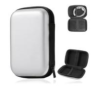 Festplattentasche Festplatten Case HDD Case Für 2,5 Zoll Festplatten und SSD, Robust&Stoßsicher Tasche Hülle für Portable/Extreme Portable SSD Externe Festplatte, Hart Reise Tragen Etui Case -Silber