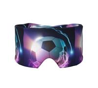 Feuer Fußball bedruckt, Vollständige Augenabdeckungen, lichtblockierende Augenmaske, Schlafaugen- und Ohrenschützer