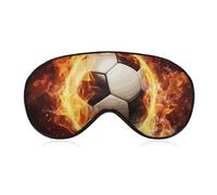 Feuer-Fußball-Schlafmaske für Damen und Herren, Seitenschläfer-Augenabdeckung mit verstellbarem Riemen, weich, atmungsaktiv, Verdunkelungsmaske, rutschfest, tiefer Schlaf, Reisezubehör
