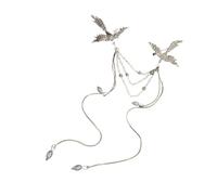 Feuer Phoenixe Brosche, zarte Fransen Brustnadel für Damen und Herren, Vogel Korsage, Kleidung, Party Accessoires, Perlen Quasten Brosche