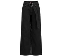 Feuervogl Flora | Wide Leg | High Waist | Ankle | Hemp Denim Black-Black 34