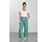 Feuervogl fv-FR:051 Wide Leg | High Waist | Cotton-Linen-Mix Smaragd Green 38