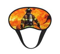 Feuerwehrmann Flammen-Schlafmaske für Damen und Herren, weiche und bequeme Schlafmaske, Verdunkelung, Augenabdeckung für Reisen, Yoga, Nickerchen, Schichtarbeit
