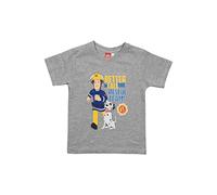 Feuerwehrmann Sam T-Shirt für Jungen - Rescue Team - Kinder Oberteil Shirt kurzärmlig Grau (as3, Numeric, Numeric_122, Numeric_128, Regular)