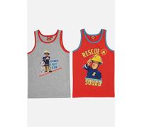 United Labels Feuerwehrmann Sam Unterhemd für Jungen Kinder Tank Top Hemdchen Unterwäsche Grau/Rot (2er Pack) (as3, Numeric, Numeric_110, Numeric_116, Regular, 110-116)