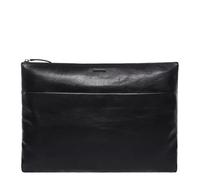 FEYNSINN Laptop-Hülle mit extra Fächern echt Leder - 15 bis 16 Zoll dünne Aktentasche mit Reißverschluss MiKa - Notebook-Sleeve Laptoptasche - Ledertasche Herren und Damen schwarz handgefertigt