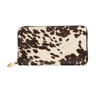 FEYUNYAN Damen-Geldbörse aus Leder, lang, braunes Rindsleder, RFID-blockierend, große Kapazität, Scheckbuchhalter, mehrere Kartenfächer, Reißverschluss, Münzgeldbörse, Leder, Braunes Rindsleder