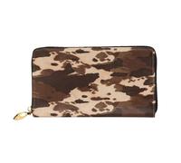 FEYUNYAN Damen-Geldbörse aus Leder, lang, braunes Rindsleder, RFID-blockierend, große Kapazität, Scheckbuchhalter, mehrere Kartenfächer, Reißverschluss, Münzgeldbörse, Leder, Braunes Rindsleder