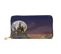 FEYUNYAN Einzigartige Geldbörse für Damen, Happy-Halloween, Leder-Geldbörsen-Organizer mit Münzfach mit Reißverschluss und Kartenfächern, RFID-blockierend, schmal, faltbare Geldbörse für den täglichen