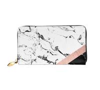 FEYUNYAN Einzigartige Geldbörse für Damen, schwarz-weißes Marmor-Leder, Geldbörsen-Organizer mit Münzfach mit Reißverschluss und Kartenfächern, RFID-blockierend, schmal, faltbare Geldbörse für den