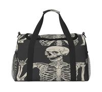 FEYUNYAN Extra große Tragetasche mit verstellbarem Riemen, wasserabweisende Reisetasche mit rutschfesten Griffen, Totenkopf, robuste Twill-Umhängetasche für Fitnessstudio, Wochenendausflüge und