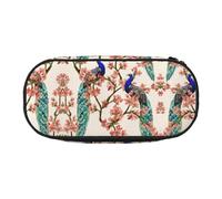 FEYUNYAN Federmäppchen mit großem Fassungsvermögen, ästhetisch, auslaufsicher, aus Segeltuch, mit Reißverschluss, Pfauen-Federmäppchen für Damen und Herren, leichtes tragbares