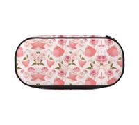 FEYUNYAN Federmäppchen mit großem Fassungsvermögen, ästhetisch, auslaufsicher, aus Segeltuch, mit Reißverschluss, rosa Teekanne, Federmäppchen für Damen und Herren, leichtes tragbares