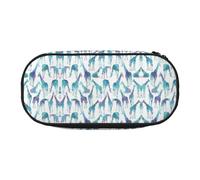 FEYUNYAN Federmäppchen mit großem Fassungsvermögen, ästhetisch, auslaufsicher, aus Segeltuch, mit Reißverschluss, Giraffenmuster, Federmäppchen für Damen und Herren, leichtes tragbares