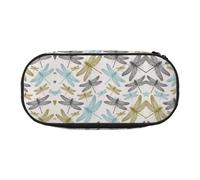 FEYUNYAN Federmäppchen mit großem Fassungsvermögen, ästhetisch, auslaufsicher, aus Segeltuch, mit Reißverschluss, einfaches Libellen-Federmäppchen für Damen und Herren, leicht, tragbar, Schreibwaren