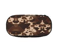 FEYUNYAN Federmäppchen mit großem Fassungsvermögen, ästhetisch, auslaufsicher, Segeltuch, Federmäppchen mit Reißverschluss, braunes Rindsleder, Kunst-Federmäppchen für Damen und Herren, leicht