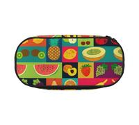 FEYUNYAN Federmäppchen mit großem Fassungsvermögen, ästhetisch, auslaufsicher, Segeltuch, Federmäppchen mit Reißverschluss, Kunststil, Obst-Federmäppchen für Damen und Herren, leicht, tragbar