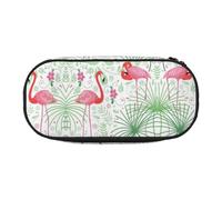 FEYUNYAN Federmäppchen mit großem Fassungsvermögen, ästhetisch, auslaufsicher, Segeltuch mit Reißverschluss, florales Flamingo, Botanik, Federmäppchen für Damen und Herren, leichte tragbare