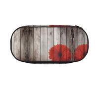 FEYUNYAN Federmäppchen mit großem Fassungsvermögen, ästhetisch, auslaufsicher, Segeltuch, mit Reißverschluss, Blume, rote Dahlie, Federmäppchen für Damen und Herren, leicht, tragbar, Schreibwaren