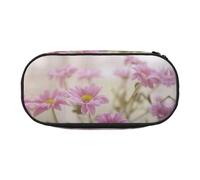 FEYUNYAN Federmäppchen mit großem Fassungsvermögen, ästhetisch, auslaufsicher, Segeltuch, mit Reißverschluss, Stil rosa Blumen, Federmäppchen für Damen und Herren, leicht, tragbar, Schreibwaren