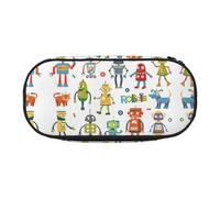 FEYUNYAN Federmäppchen mit großer Kapazität, ästhetisch, auslaufsicher, Segeltuch, Federmäppchen mit Reißverschluss, niedliches Cartoon-Roboter-Federmäppchen für Damen und Herren, leichte tragbare