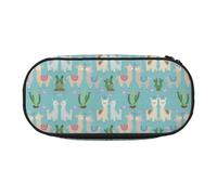 FEYUNYAN Federmäppchen mit großer Kapazität, ästhetisch, auslaufsicher, Segeltuch, Federmäppchen mit Reißverschluss, niedliches Alpaka-rosa Herz-Federmäppchen für Damen und Herren, leichte tragbare