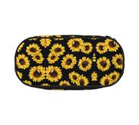 FEYUNYAN Federmäppchen mit großer Kapazität, ästhetisch, auslaufsicher, Segeltuch, mit Reißverschluss, Sonnenblumen-Federmäppchen für Damen und Herren, leicht, tragbar, Schreibwaren, Federmäppchen für