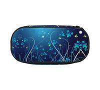 FEYUNYAN Federmäppchen mit großer Kapazität, ästhetisch, auslaufsicher, Segeltuch, mit Reißverschluss, blaues Wirbel-Federmäppchen für Damen und Herren, leichtes tragbares Schreibwaren-Federmäppchen